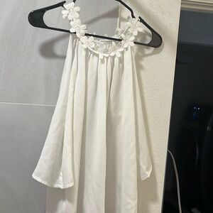 Shoulder cut out white blouse